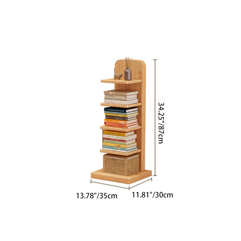 Modern Minimalist Solid Wood Rectangular Bookshelf With 5/9 Tiers For Living Room