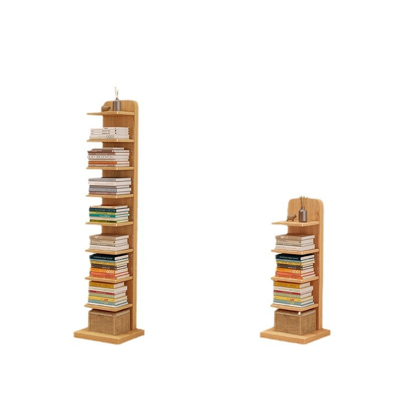 Modern Minimalist Solid Wood Rectangular Bookshelf With 5/9 Tiers For Living Room