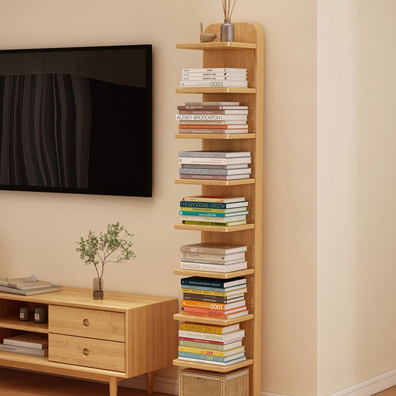 Modern Minimalist Solid Wood Rectangular Bookshelf With 5/9 Tiers For Living Room