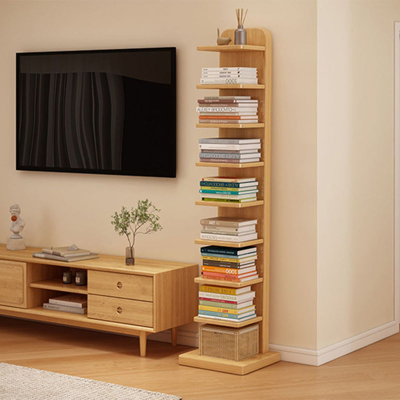 Modern Minimalist Solid Wood Rectangular Bookshelf With 5/9 Tiers For Living Room