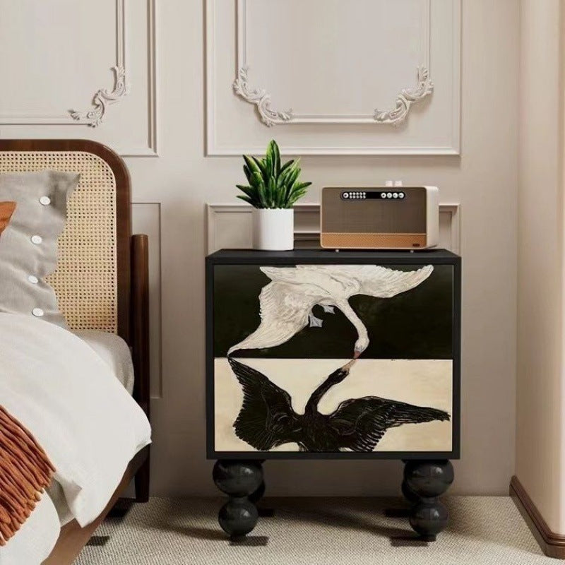 Traditional Square Solid Wood Nightstand