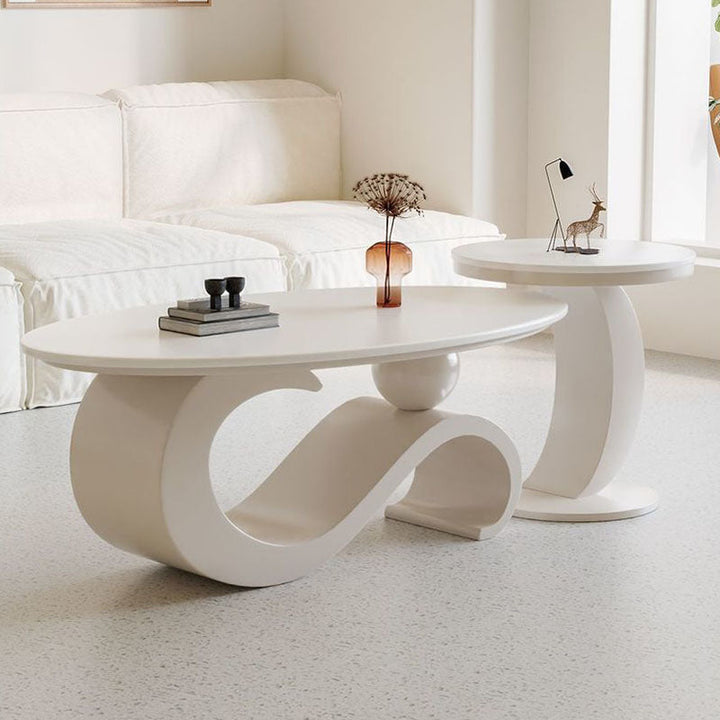 Nordic Oval Stone Coffee Table