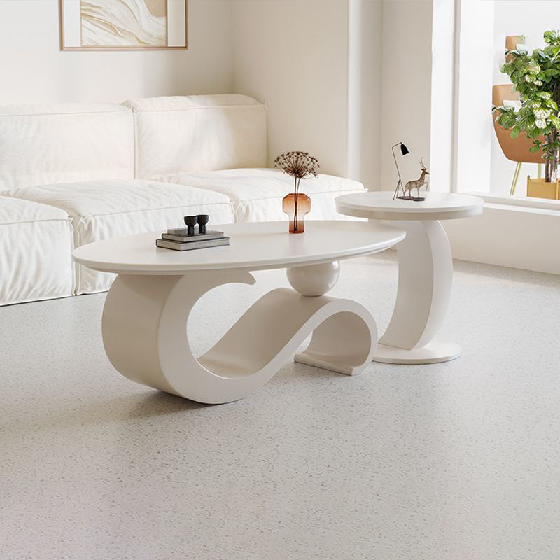 Nordic Oval Stone Coffee Table
