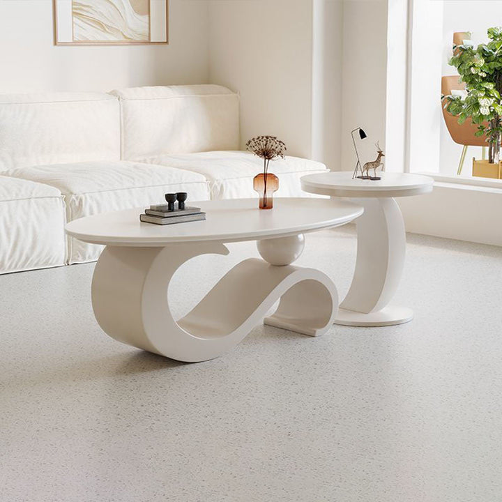 Nordic Oval Stone Coffee Table