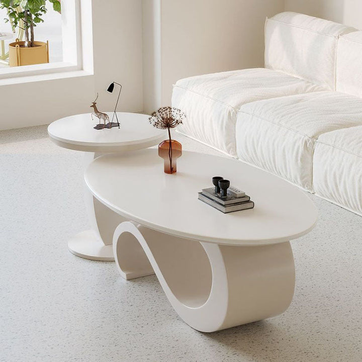 Nordic Oval Stone Coffee Table