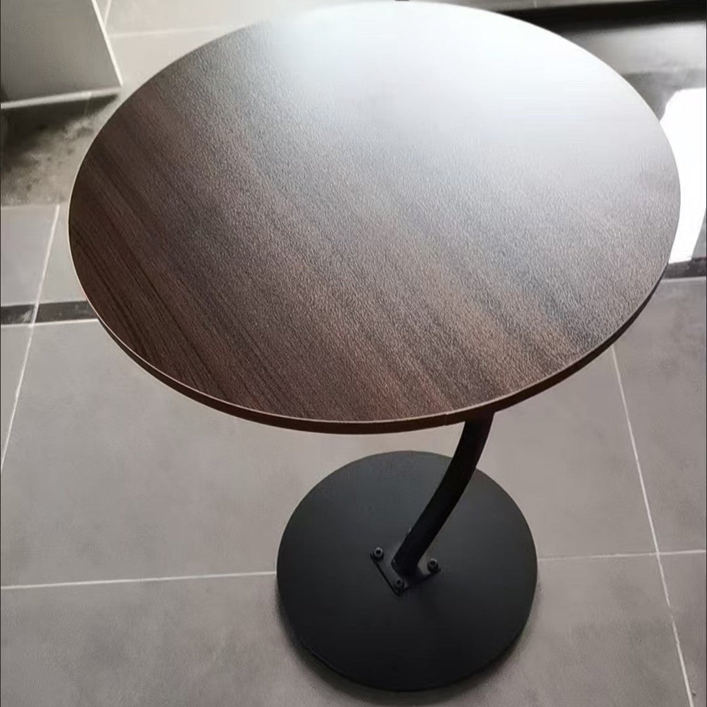 Modern Minimalist Round Medium-Density Fiberboard Iron Side Table 1/2-Tier For Living Room