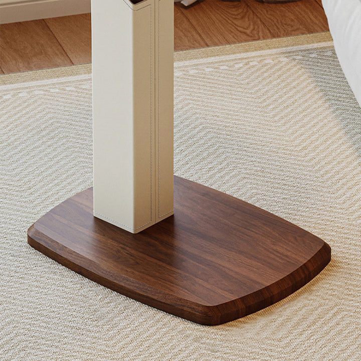 Nordic Rectangular Leather Adjustable Side Table