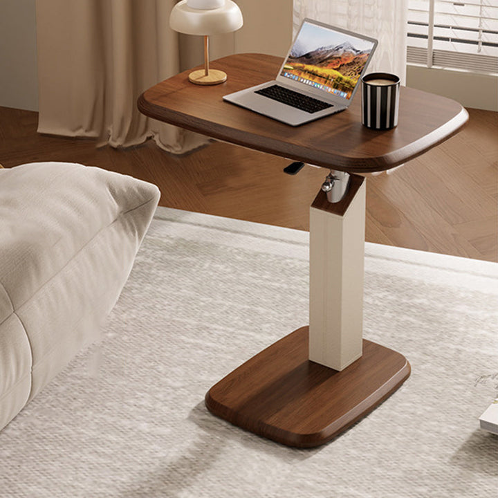 Nordic Rectangular Leather Adjustable Side Table