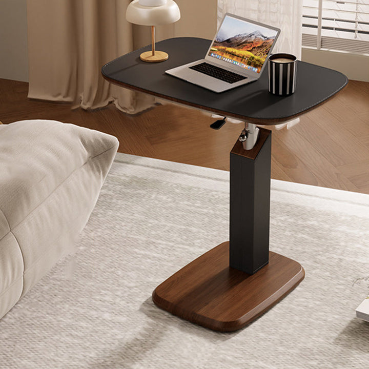 Nordic Rectangular Leather Adjustable Side Table