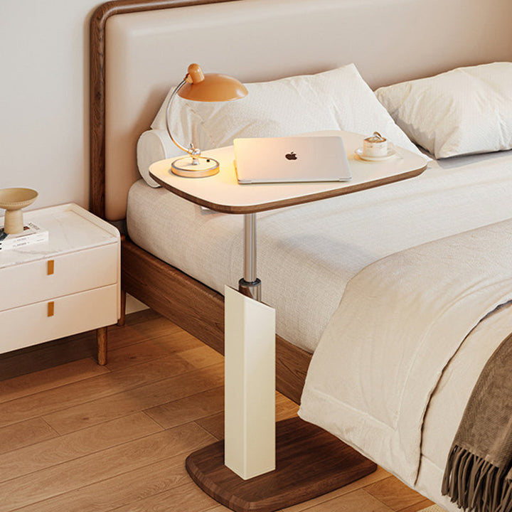 Nordic Rectangular Leather Adjustable Side Table