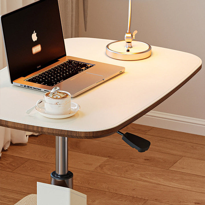 Nordic Rectangular Leather Adjustable Side Table