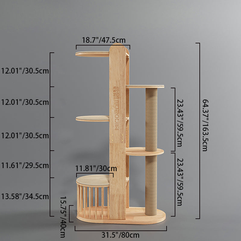 Cylindrical Multi-Functional Cat Tree