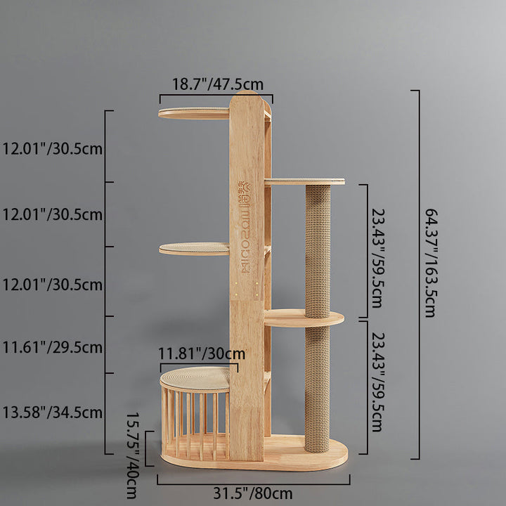 Cylindrical Multi-Functional Cat Tree