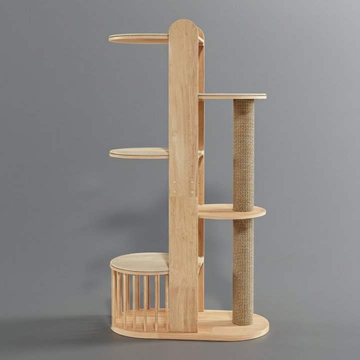 Cylindrical Multi-Functional Cat Tree