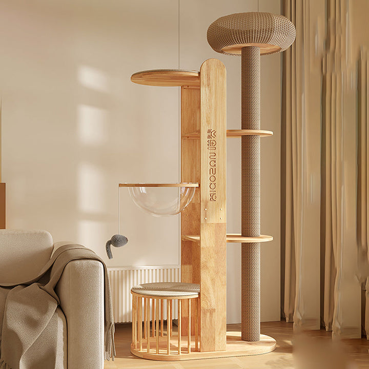 Cylindrical Multi-Functional Cat Tree