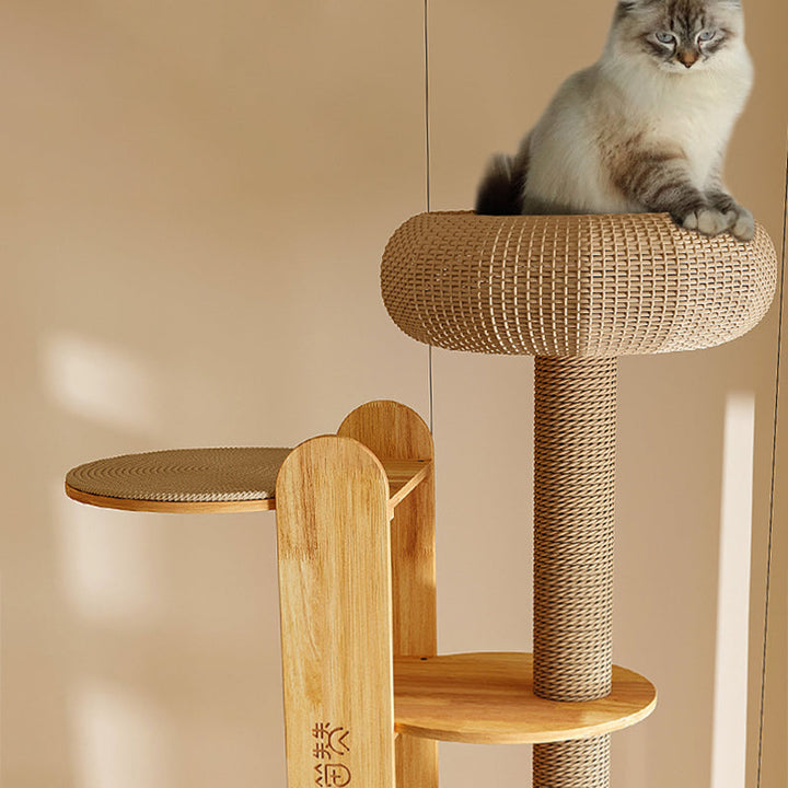 Cylindrical Multi-Functional Cat Tree