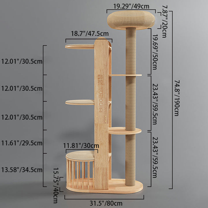 Cylindrical Multi-Functional Cat Tree