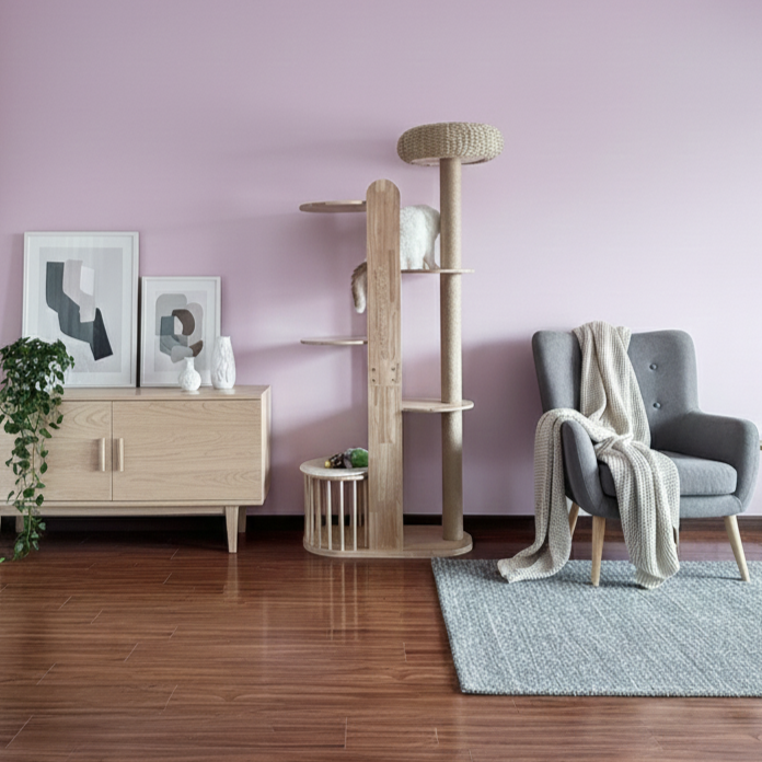 Cylindrical Multi-Functional Cat Tree