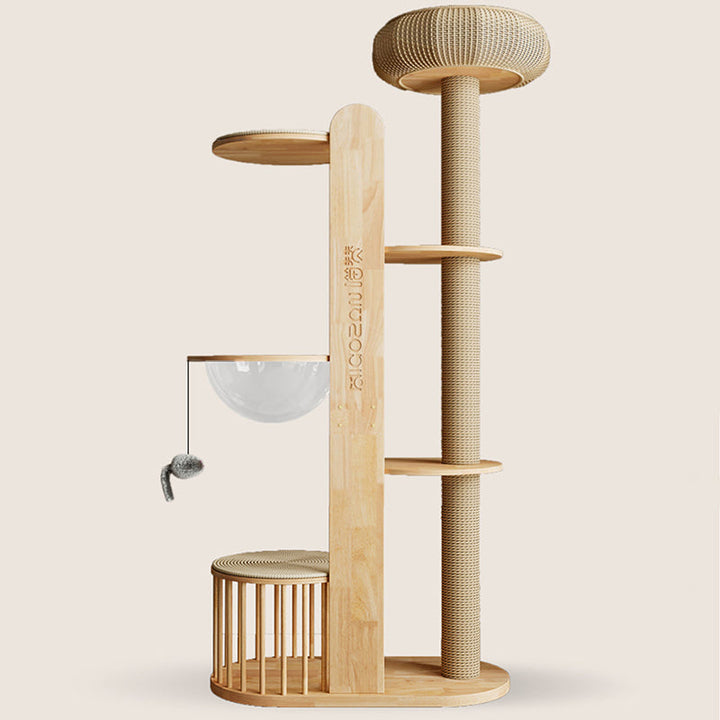 Cylindrical Multi-Functional Cat Tree