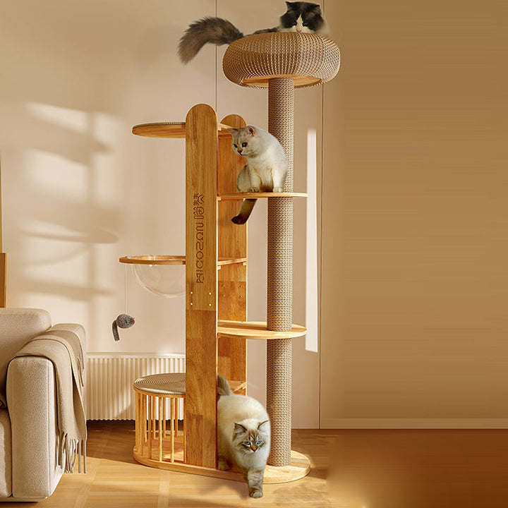 Cylindrical Multi-Functional Cat Tree