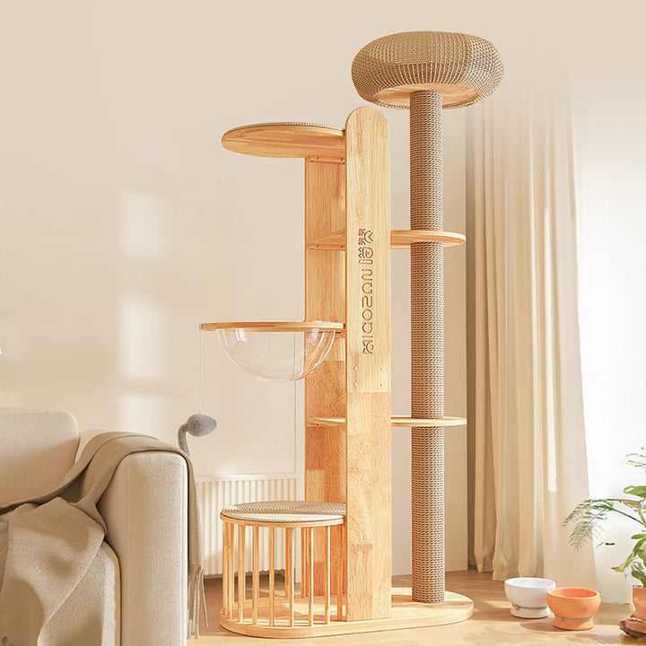 Cylindrical Multi-Functional Cat Tree
