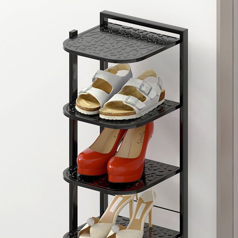 Modern Minimalist Square Pebble Pattern Iron Baking Paint Finish Shoe Storage 5/6/7/8/9/10-Tier For Entryways & Living Room