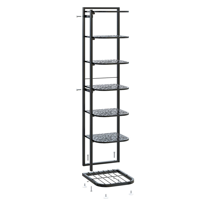 Modern Minimalist Square Pebble Pattern Iron Baking Paint Finish Shoe Storage 5/6/7/8/9/10-Tier For Entryways & Living Room