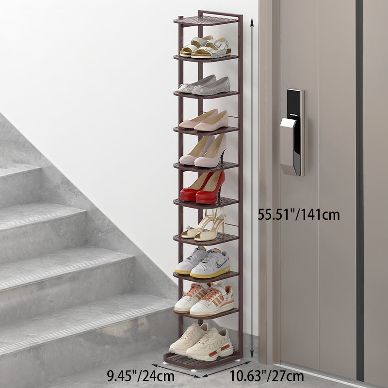 Modern Minimalist Square Pebble Pattern Iron Baking Paint Finish Shoe Storage 5/6/7/8/9/10-Tier For Entryways & Living Room