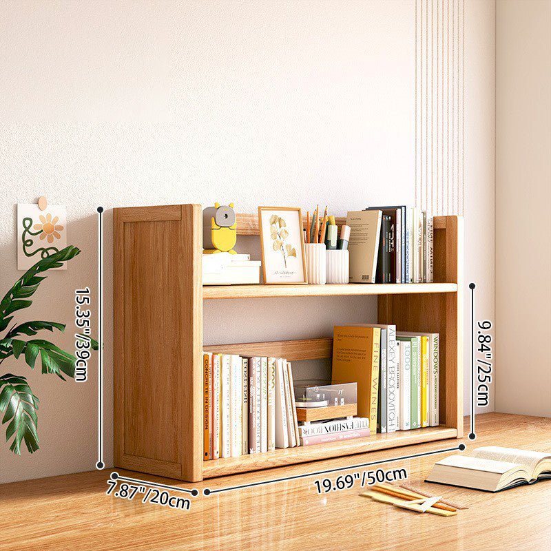 Contemporary Scandinavian Rectangular Nan Bamboo Medium-Density Fiberboard Storage Bookshelf 2/3-Tier 1-Drawer For Bedroom & Study