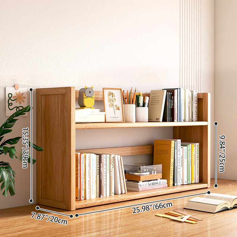 Contemporary Scandinavian Rectangular Nan Bamboo Medium-Density Fiberboard Storage Bookshelf 2/3-Tier 1-Drawer For Bedroom & Study