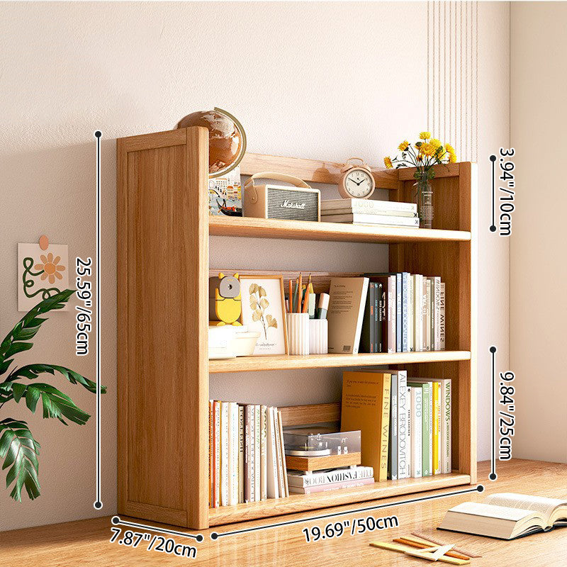 Contemporary Scandinavian Rectangular Nan Bamboo Medium-Density Fiberboard Storage Bookshelf 2/3-Tier 1-Drawer For Bedroom & Study
