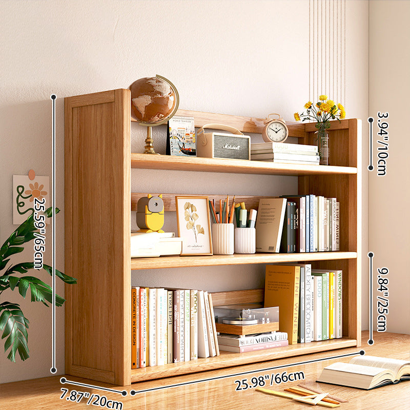 Contemporary Scandinavian Rectangular Nan Bamboo Medium-Density Fiberboard Storage Bookshelf 2/3-Tier 1-Drawer For Bedroom & Study