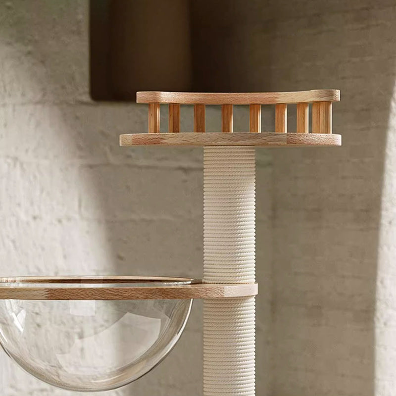 Nordic Round Solid Wood Cat Tree