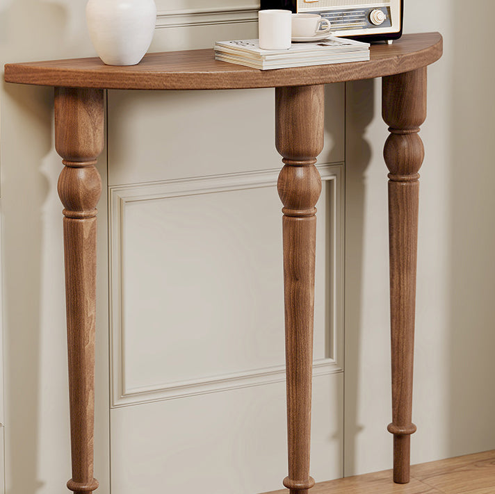 Traditional Round Wood Console Table