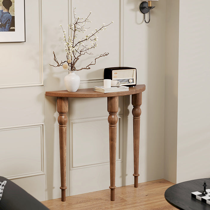 Traditional Round Wood Console Table