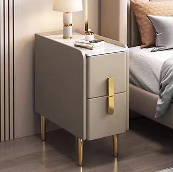 Contemporary Rectangular Solid Wood Nightstand