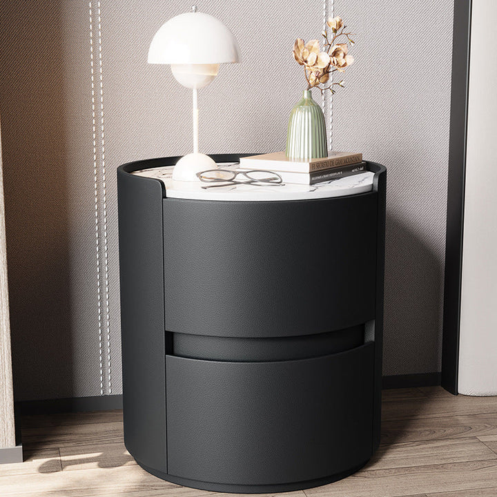 Minimalist Round Solid Wood Nightstand