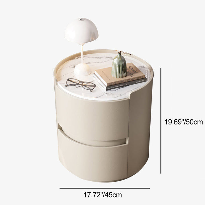 Minimalist Round Solid Wood Nightstand