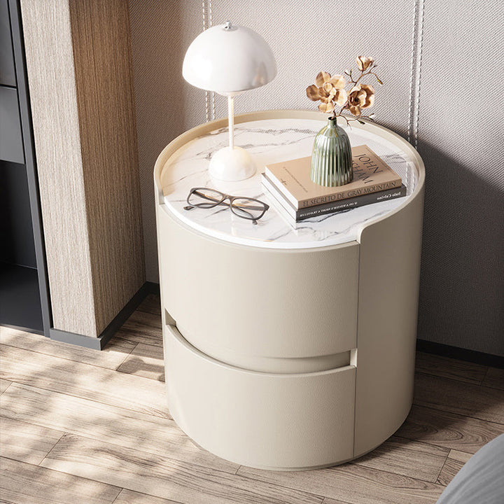 Minimalist Round Solid Wood Nightstand