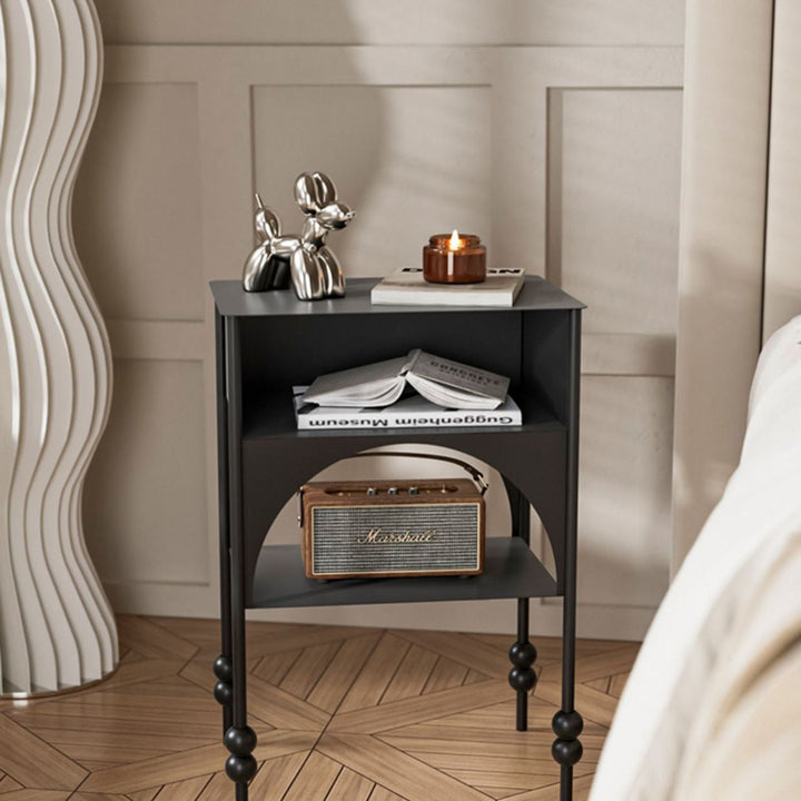 Contemporary Rectangular Iron Nightstand