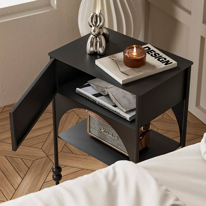 Contemporary Rectangular Iron Nightstand