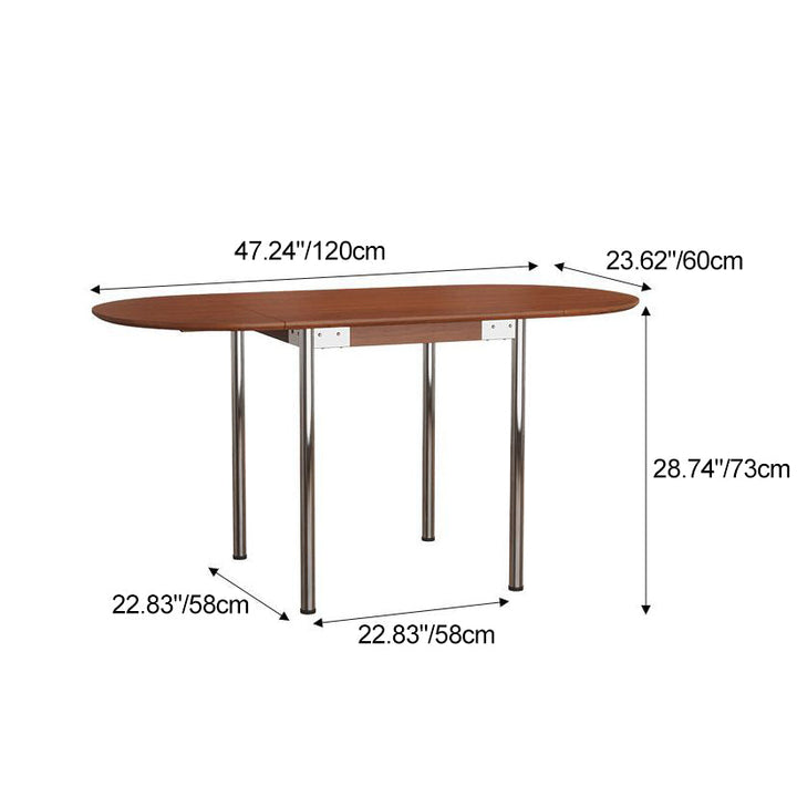 Minimalist Oval Stainless Steel Foldable Dining Table