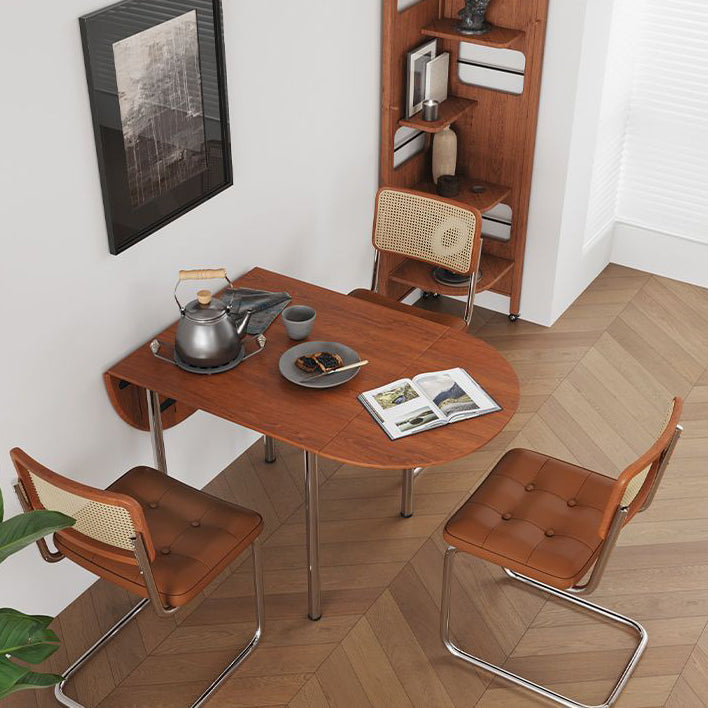 Minimalist Oval Stainless Steel Foldable Dining Table