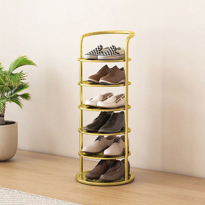 Minimalist Round Iron Shoe Cabinet