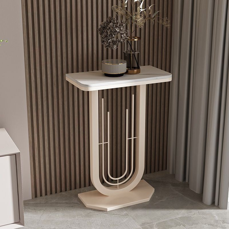 Minimalist Rectangular Stone Console Table