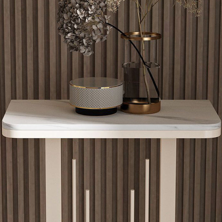 Minimalist Rectangular Stone Console Table