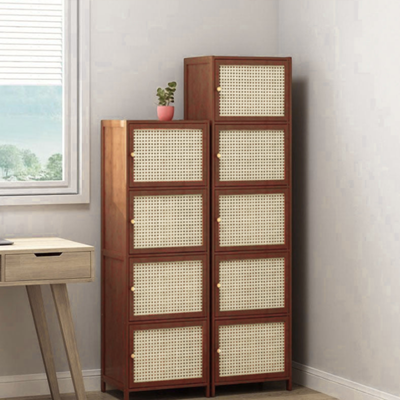Contemporary Rectangular Bamboo Storage Cabinet