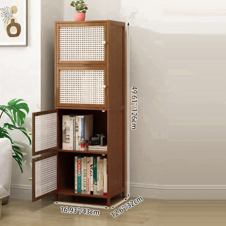 Contemporary Rectangular Bamboo Storage Cabinet
