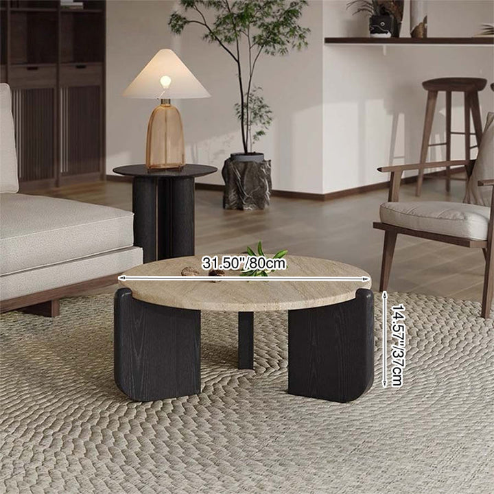 Minimalist Round Solid Wood Coffee Table