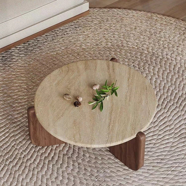 Minimalist Round Solid Wood Coffee Table